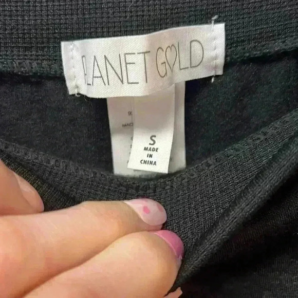 Planet Gold Leopard Print Fleece Lined Leggings - Size S - Picture 2 of 3